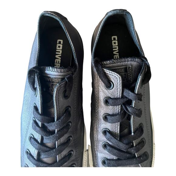 CONVERSE All Star Metallic Gray Leather Chuck Taylor Sneakers 544924C Shoes Sz 8 - Picture 3 of 12